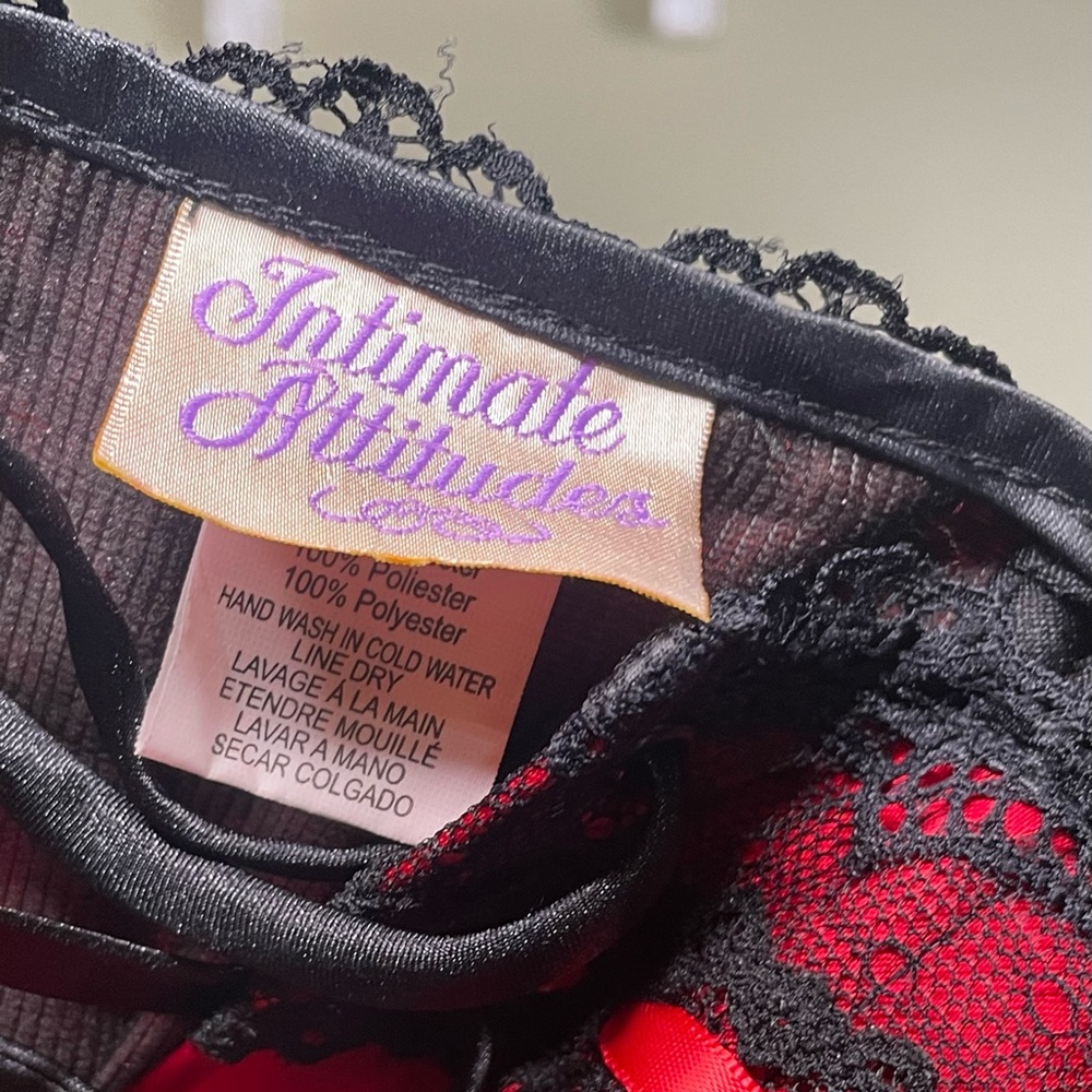 Vintage Women Corset Goth Red Black Lace Sexy Steam Punk Corset Size 42 - Picture 3 of 4
